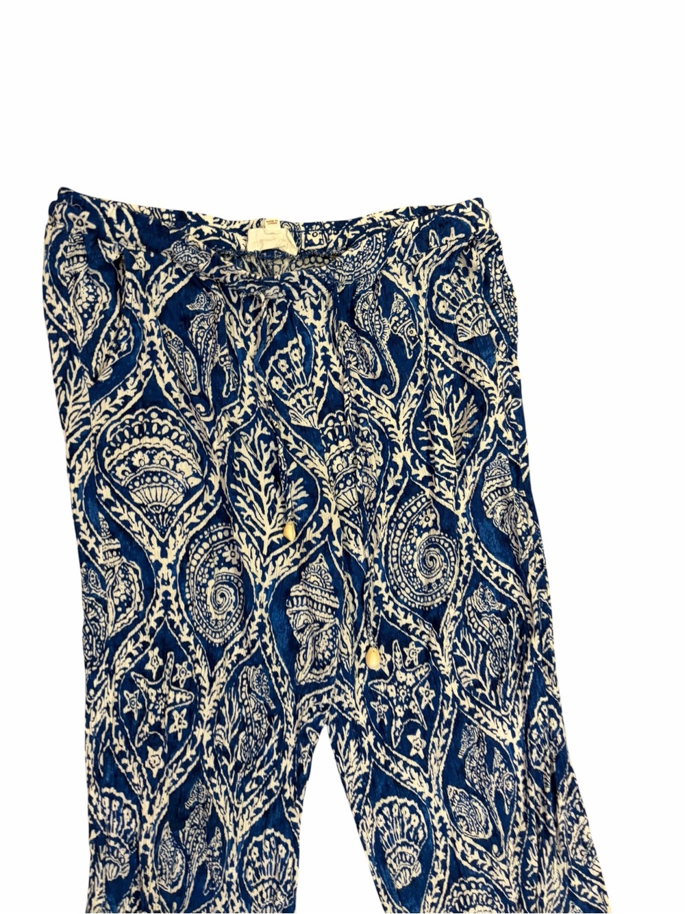 PANAMA JACK Blue White Rayon Beach Pants - Picture 3 of 5